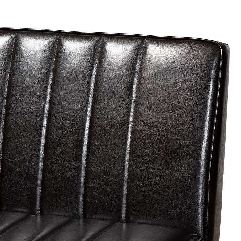 Image 3 Daymond Dark Brown Faux Leather 5-Piece Dining Nook Set more views