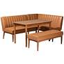 2_Daymond Tan Faux Leather Tufted 4-Piece Dining Nook Set