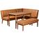Daymond Tan Faux Leather Tufted 4-Piece Dining Nook Set