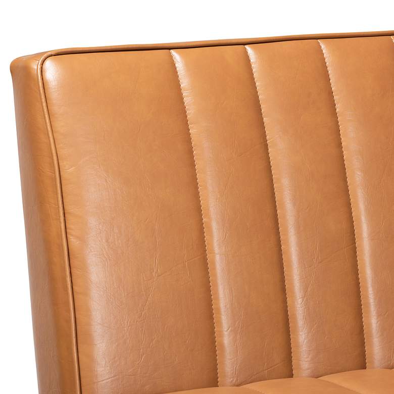 Image 3 Daymond Tan Faux Leather Tufted 4-Piece Dining Nook Set more views