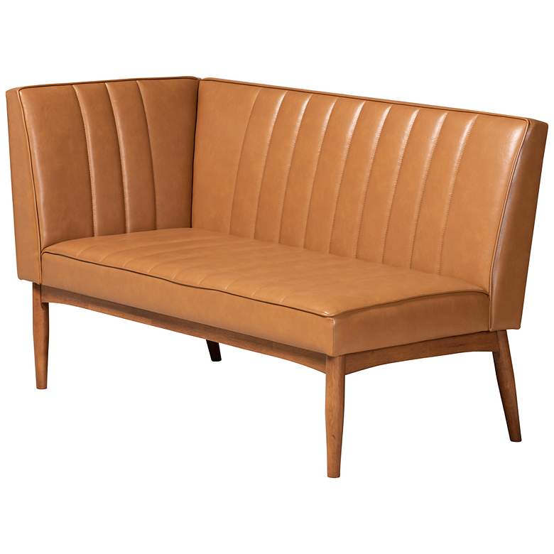 Image 6 Daymond Tan Faux Leather Tufted 4-Piece Dining Nook Set more views