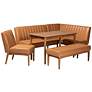 2_Daymond Tan Faux Leather Tufted 5-Piece Dining Nook Set