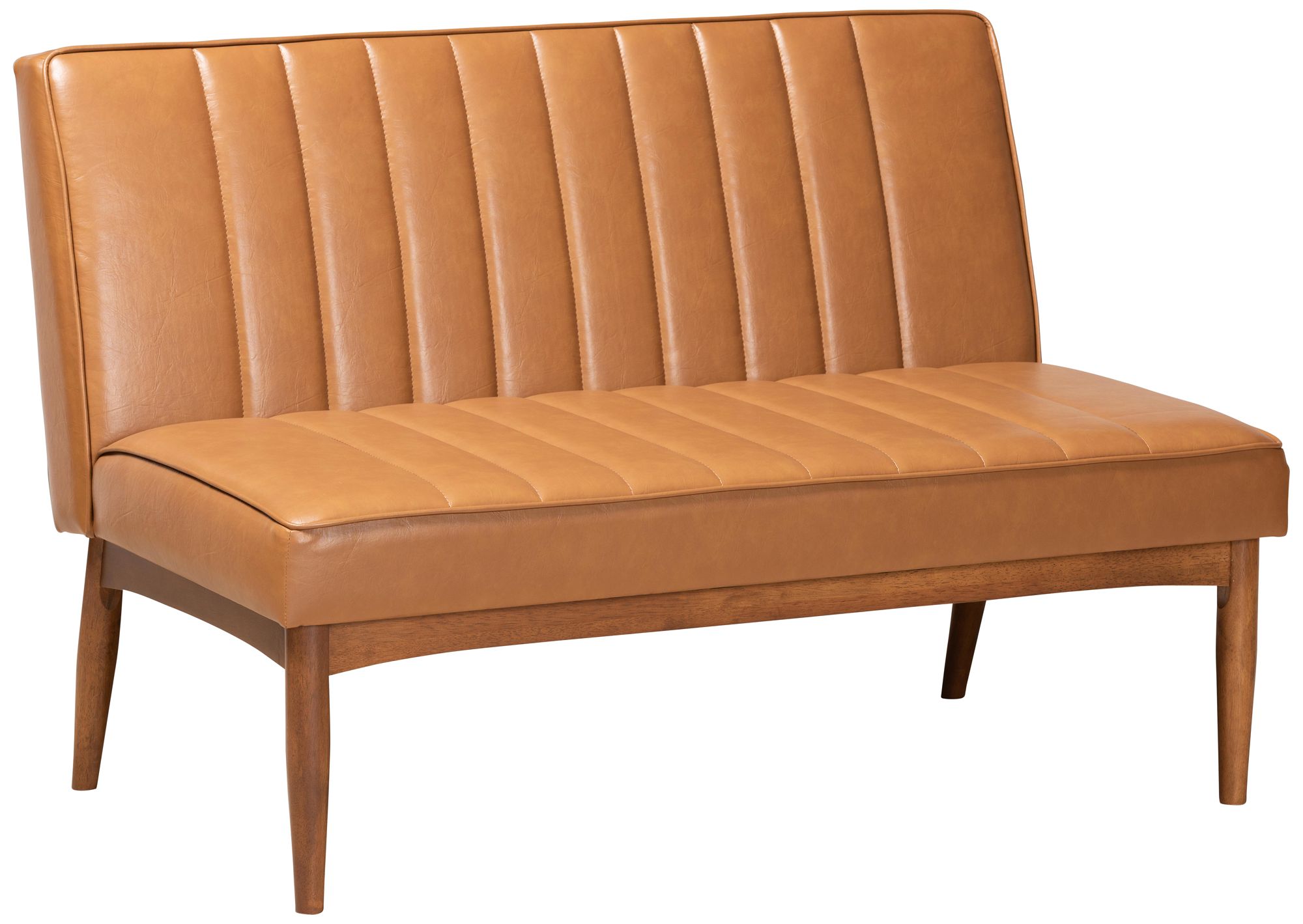 Image 5 Daymond Tan Faux Leather Tufted 5-Piece Dining Nook Set more views