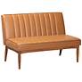 5_Daymond Tan Faux Leather Tufted 5-Piece Dining Nook Set more views