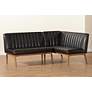 7_Daymond Tufted Dark Brown 2-Piece Dining Nook Banquette Set more views
