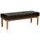 Daymond Tufted Dark Brown Faux Leather Dining Bench