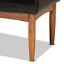 Daymond Tufted Dark Brown Faux Leather Dining Bench in scene