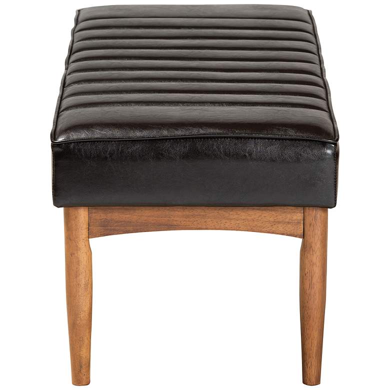 Image 5 Daymond Tufted Dark Brown Faux Leather Dining Bench more views