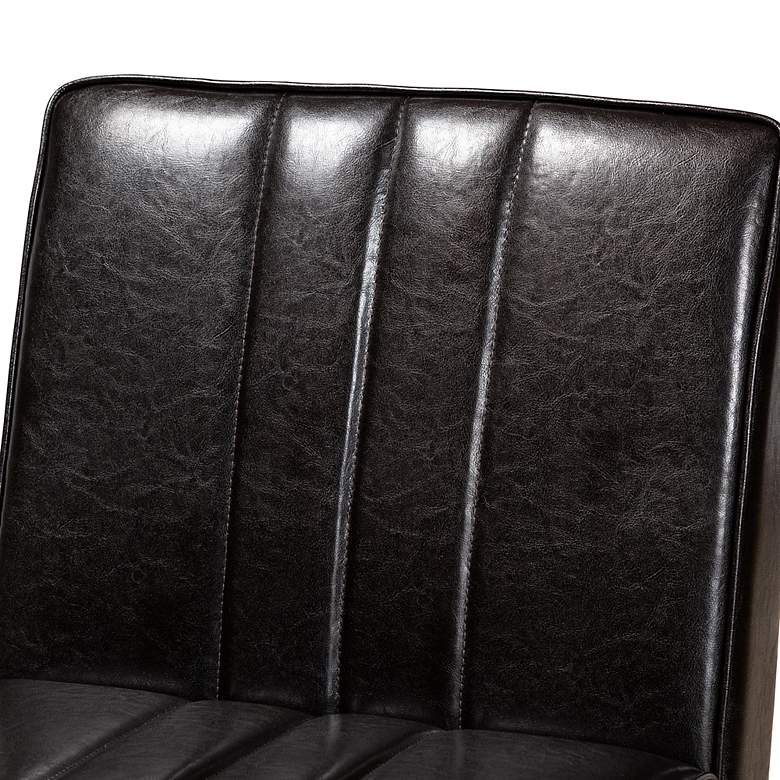 Image 3 Daymond Tufted Dark Brown Faux Leather Dining Chair more views