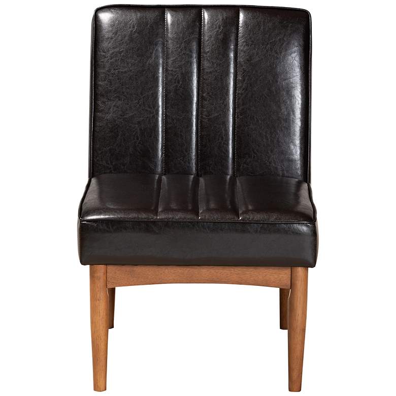 Image 5 Daymond Tufted Dark Brown Faux Leather Dining Chair more views