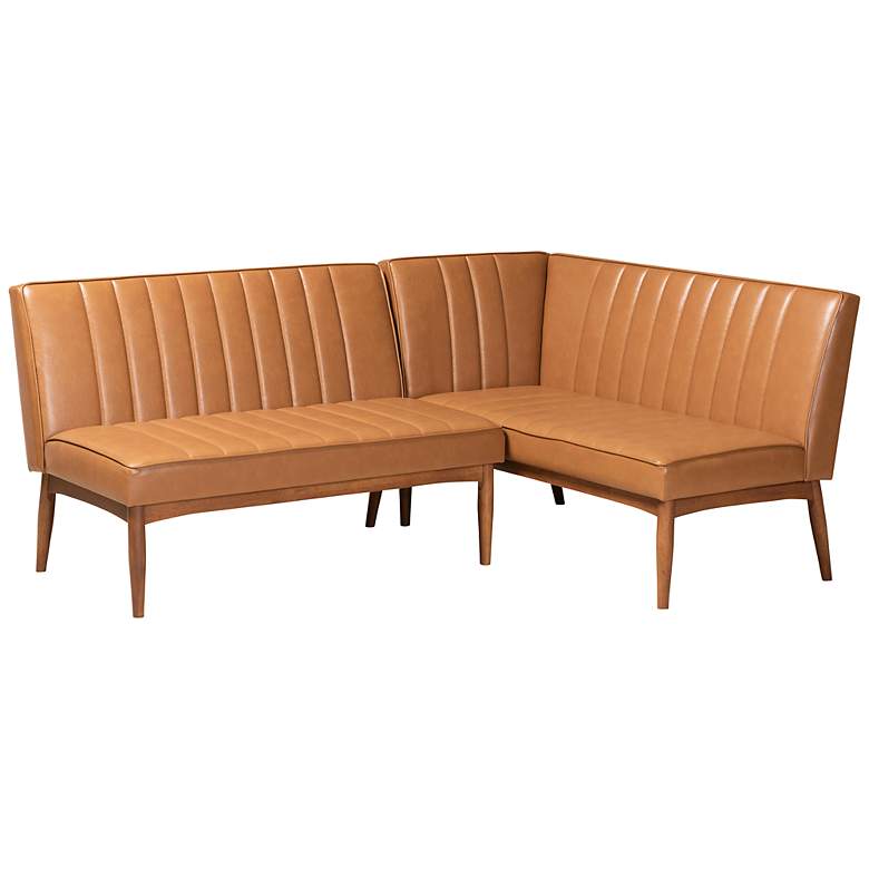 Image 2 Daymond Tufted Tan 2-Piece Dining Nook Banquette Set