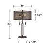 Dayn Industrial USB Table Lamps with LED Bulbs - Set of 2