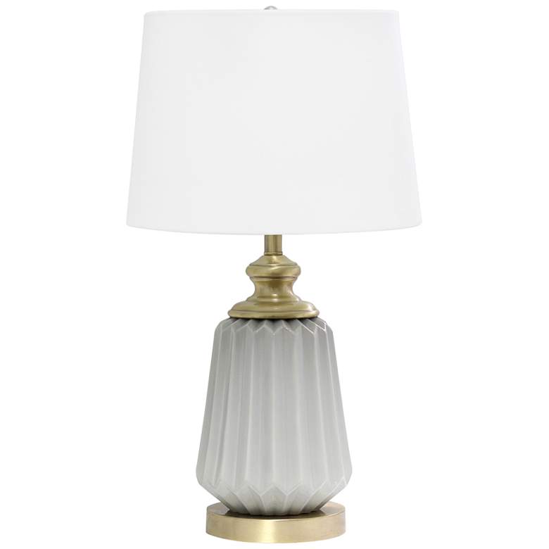 Image 2 Dayne Gray Fluted Ceramic Table Lamp