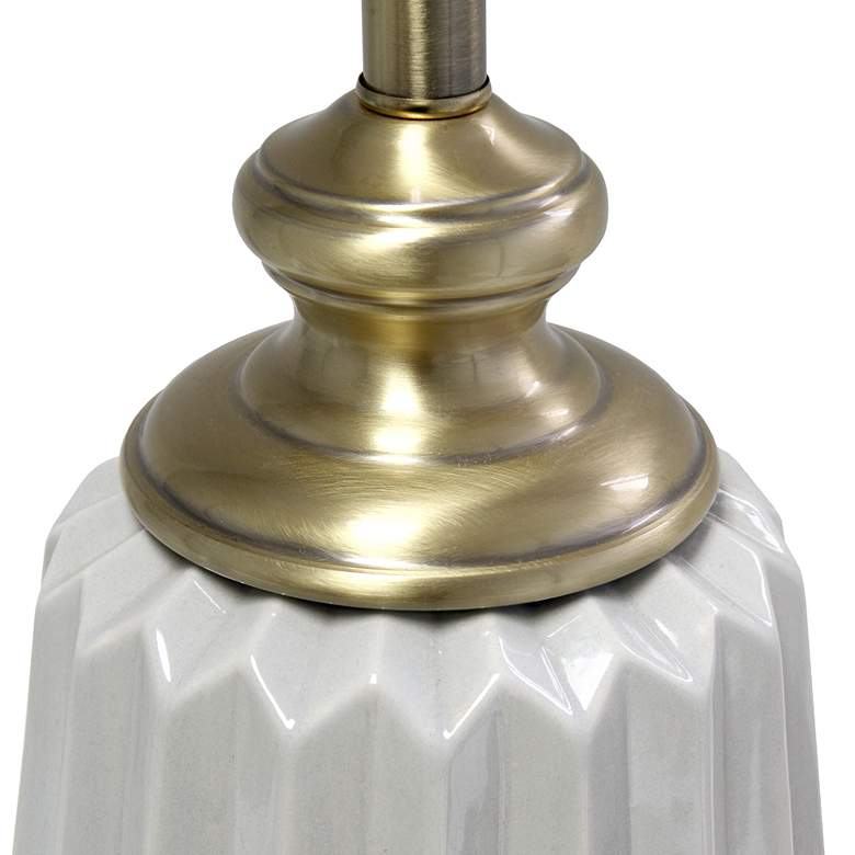 Image 5 Dayne Gray Fluted Ceramic Table Lamp more views