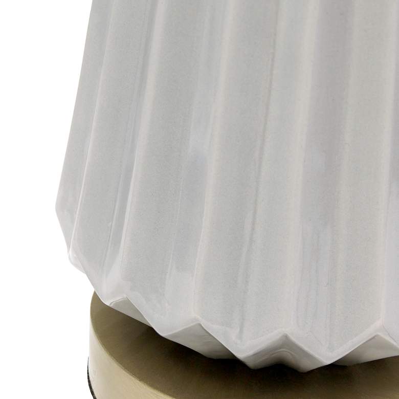 Image 6 Dayne Gray Fluted Ceramic Table Lamp more views