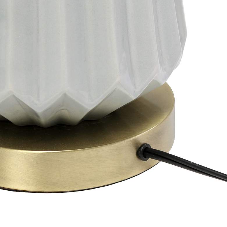 Image 7 Dayne Gray Fluted Ceramic Table Lamp more views