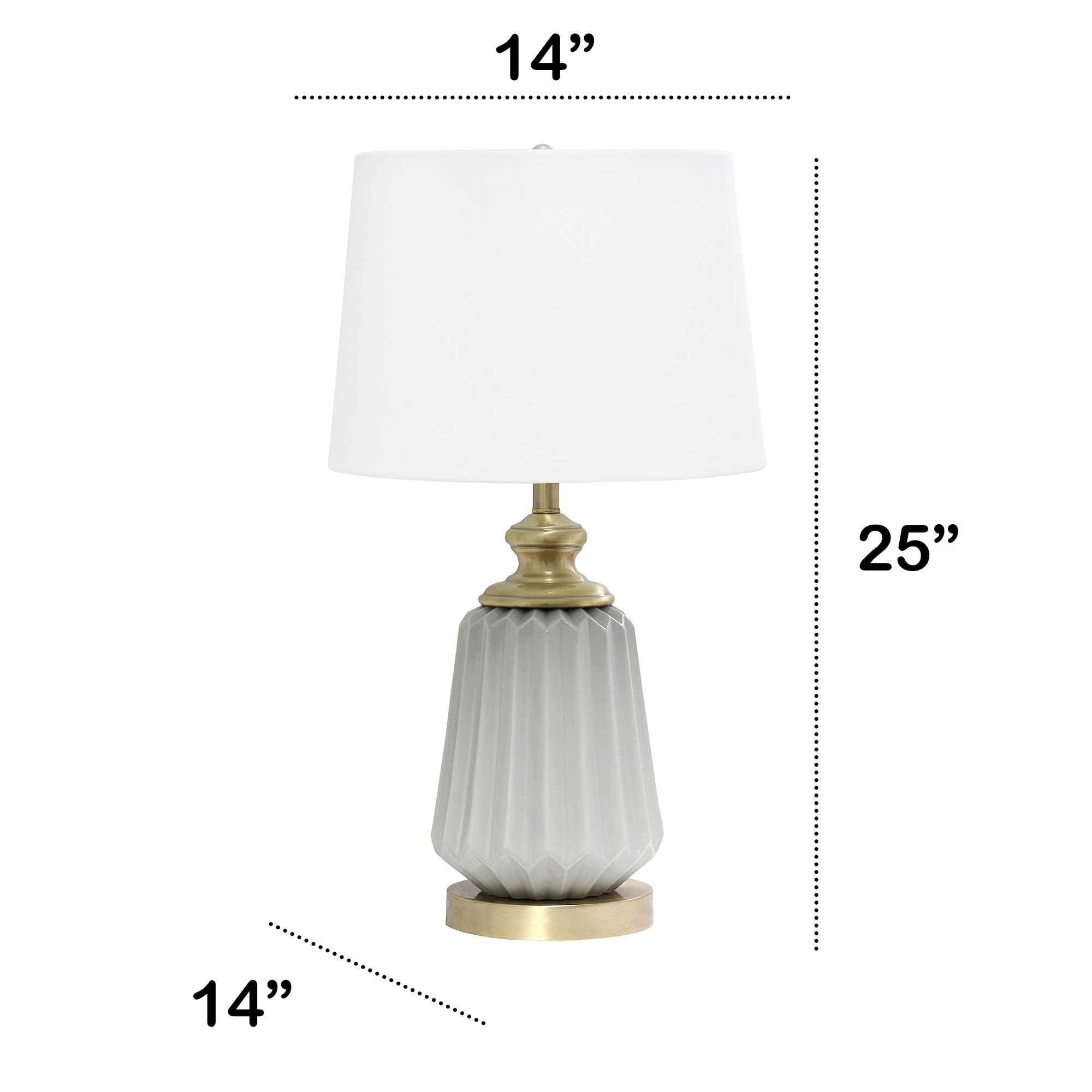 Dayne Gray Fluted Ceramic Table Lamp