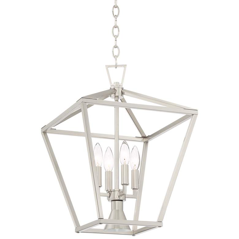 Image 1 Daynes 14 inch Wide Brushed Nickel 5-Light Foyer Pendant Light