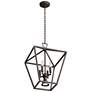 Daynes 19 3/4"W Bronze 4-Light Entry Pendant with Downlight