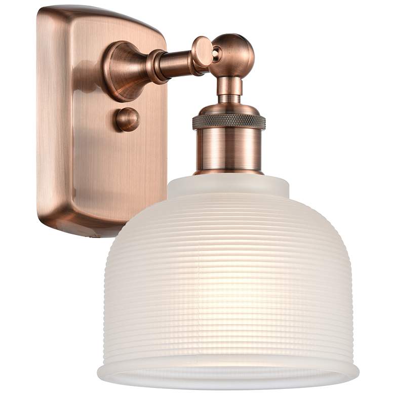 Image 1 Dayton 10.5 inch High Copper Sconce w/ White Shade