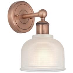 Dayton 11&quot;High Antique Copper Sconce With White Shade