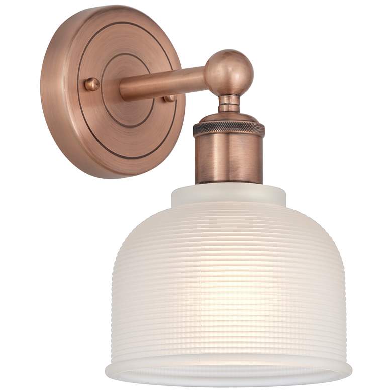 Image 1 Dayton 11 inchHigh Antique Copper Sconce With White Shade