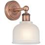 Dayton 11"High Antique Copper Sconce With White Shade