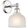Dayton 11"High Polished Nickel Sconce With White Shade