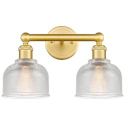 Dayton 14.5&quot; Wide 2 Light Satin Gold Bath Vanity Light With Clear Shad
