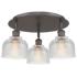 Dayton 17.25"W 3 Light Oil Rubbed Bronze Flush Mount With Clear Glass 