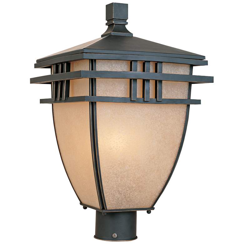 Image 1 Dayton 18 inchH 3-Light Aged Bronze Patina Outdoor Post Light