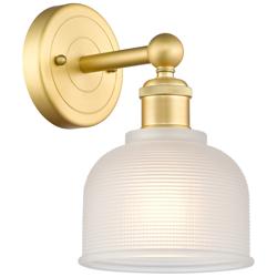 Dayton 2.2&quot; High Satin Gold Sconce With White Shade