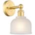 Dayton 2.2" High Satin Gold Sconce With White Shade