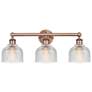 Dayton 23.5" Wide 3 Light Antique Copper Bath Vanity Light With Clear 