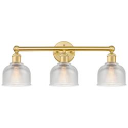 Dayton 23.5&quot; Wide 3 Light Satin Gold Bath Vanity Light With Clear Shad