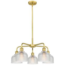 Dayton 23.5&quot; Wide 5 Light Satin Gold Stem Hung Chandelier With Clear S