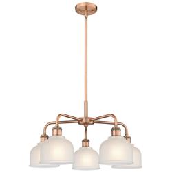 Dayton 23.5&quot;W 5 Light Antique Copper Stem Hung Chandelier With White S