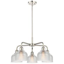 Dayton 23.5&quot;W 5 Light Polished Nickel Stem Hung Chandelier With Clear