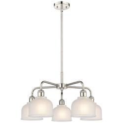 Dayton 23.5&quot;W 5 Light Polished Nickel Stem Hung Chandelier With White