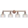 Dayton 32.5" Wide 4 Light Antique Copper Bath Vanity Light With Clear 
