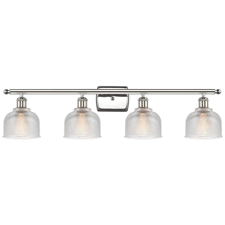 Image 1 Dayton 36" 4-Light Polished Nickel Bath Light w/ Clear Shade