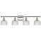 Dayton 36" 4-Light Polished Nickel Bath Light w/ Clear Shade