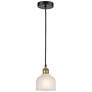 Dayton 5.5" Wide Black Brass Corded Mini Pendant With White Shade