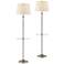 Dayton Satin Nickel Tray Table Floor Lamps Set of 2