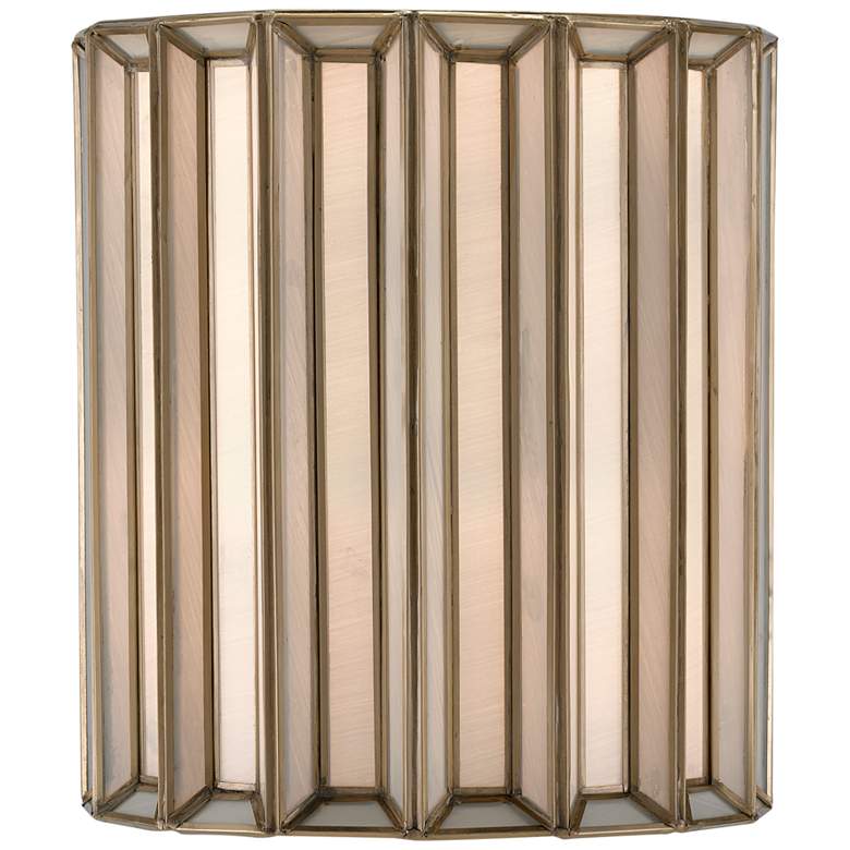 Image 1 Daze 11 3/4" High Antique Brass and White Glass Wall Sconce