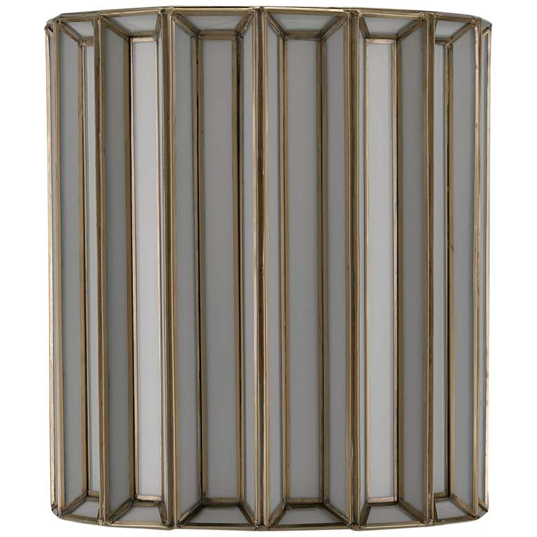 Image 4 Daze 11 3/4" High Antique Brass and White Glass Wall Sconce more views