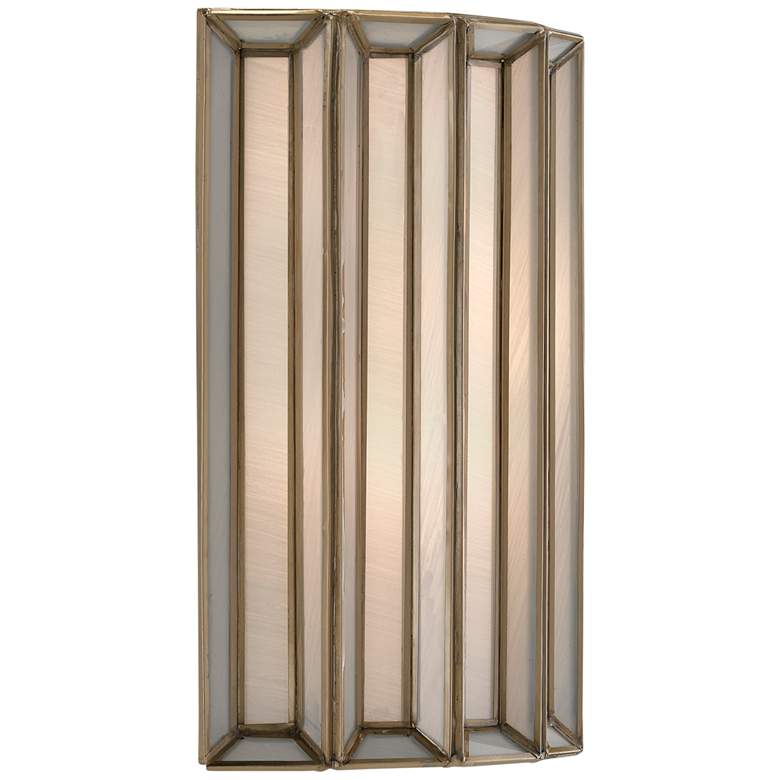 Image 5 Daze 11 3/4" High Antique Brass and White Glass Wall Sconce more views