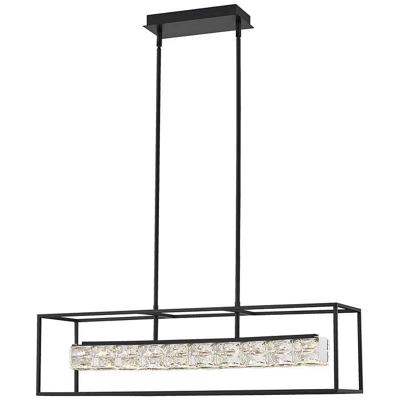 Image 3 Dazzle 35 1/2" Wide Matte Black LED Island Pendant