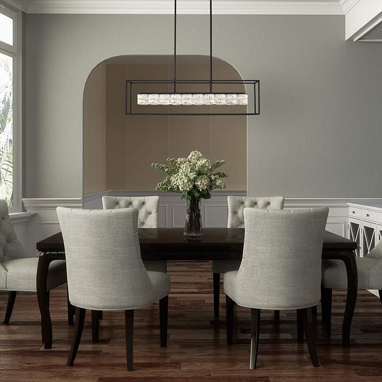 Image 4 Dazzle 35 1/2" Wide Matte Black LED Island Pendant more views