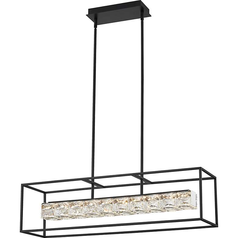 Image 6 Dazzle 35 1/2" Wide Matte Black LED Island Pendant more views